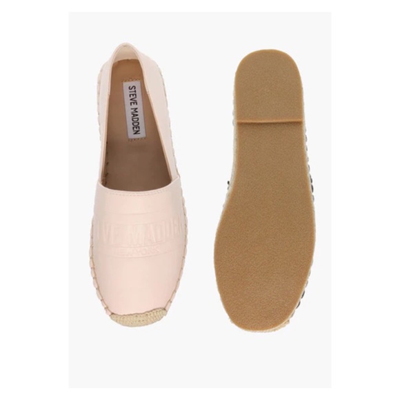 New! Rare STEVE MADDEN “Waken” Leather Espadrille Flats in Blush - Picture 3 of 11